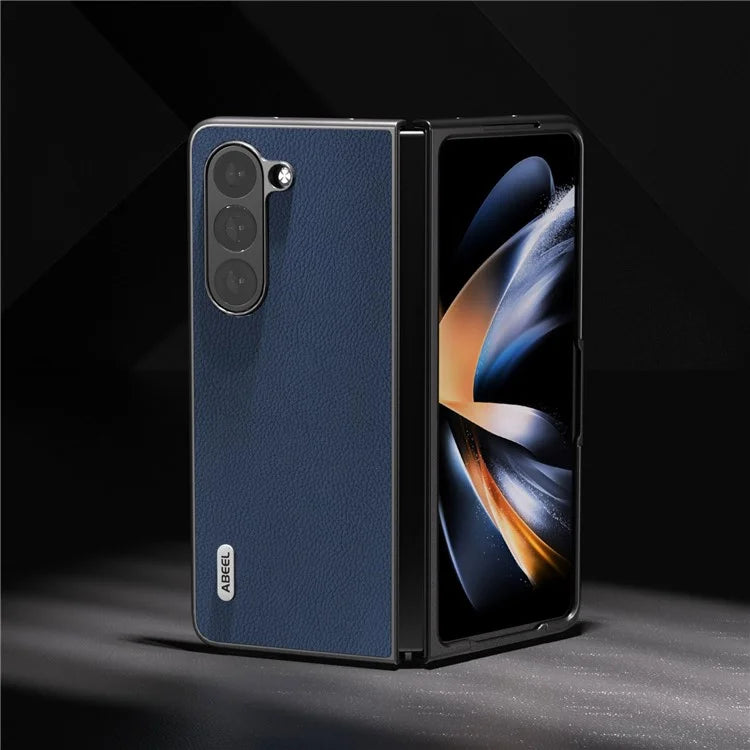 ABEEL For Samsung Galaxy Z Fold6 5G Case Litchi Texture Cowhide Leather+PC Phone Cover