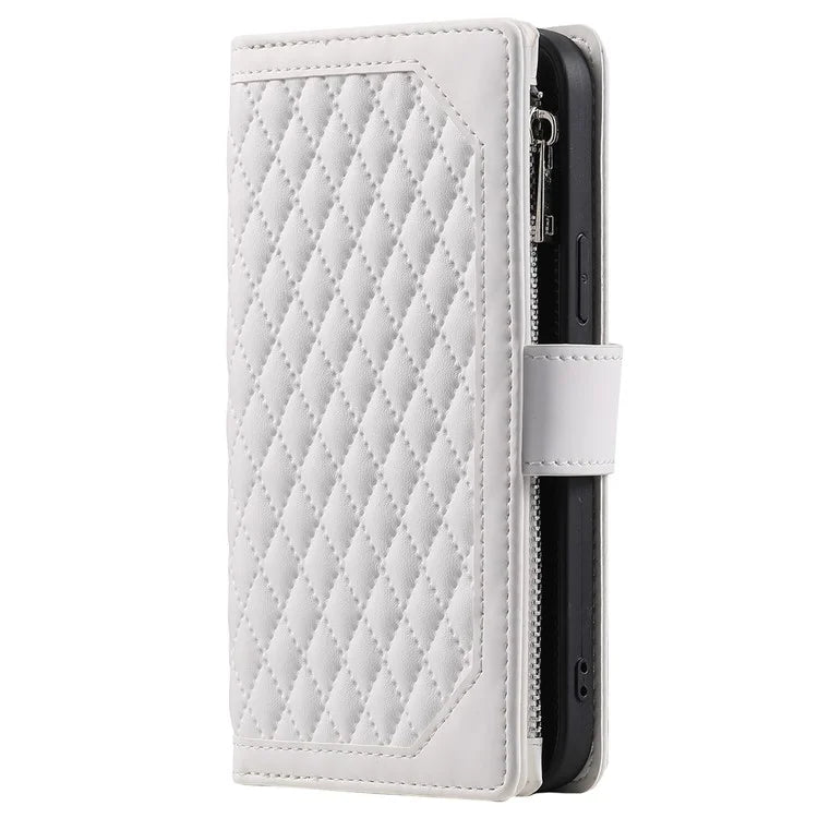 Style 005 For Honor 200 Lite Case Zipper Wallet Grid Leather Phone Cover