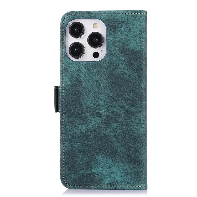 ABEEL For iPhone 16 Pro Max Case PU Leather Stand Retro Phone Cover with Card Slots