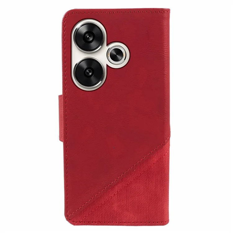 For Xiaomi Redmi Turbo 3 5G / Poco F6 5G Case Wallet Crazy Horse Texture Splicing Leather Phone Cover