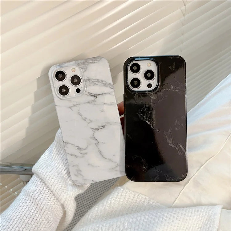 ARU For iPhone 13 Pro Case Water Transfer Printing Marble Pattern TPU Soft Phone Cover