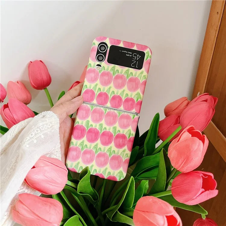 For Samsung Galaxy Z Flip4 5G Peach Pattern Phone Case PC Phone Shell Foldable Phone Cover