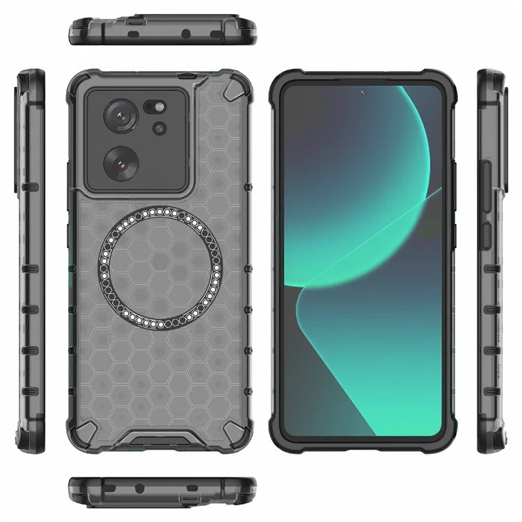 For Xiaomi Redmi K60 Ultra / 13T / 13T Pro Case Honeycomb TPU+PC Phone Cases Compatible with MagSafe