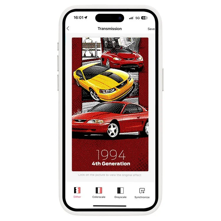 For iPhone 14 Pro E Ink Phone Case Black / White / Red / Yellow 4-Color Smart NFC Projection DIY Case