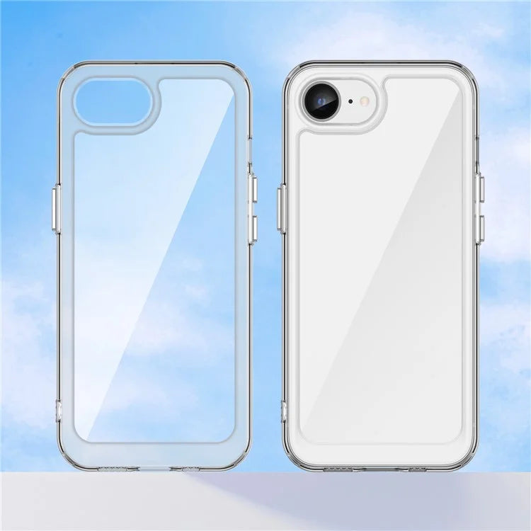 For iPhone SE (2024) Clear Back Case Colorful Frame TPU+Acrylic Phone Cover
