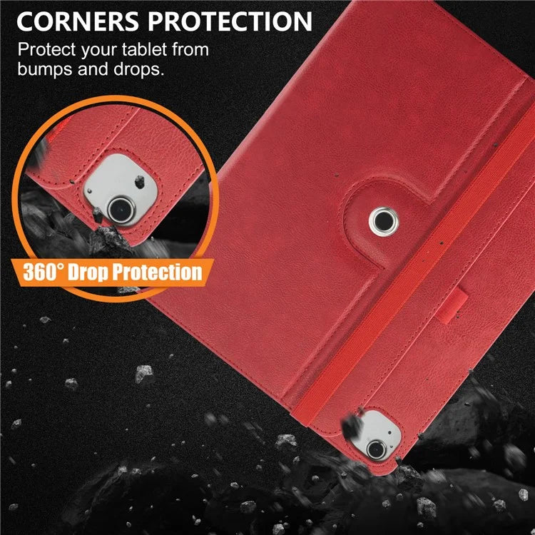 For iPad Air 11 (2024) / Air (2022) / (2020) / iPad 10.9 (2022) / iPad Pro 11 (2024) / (2022) / (2021) / (2020) / (2018) Leather Case Rotating Stand