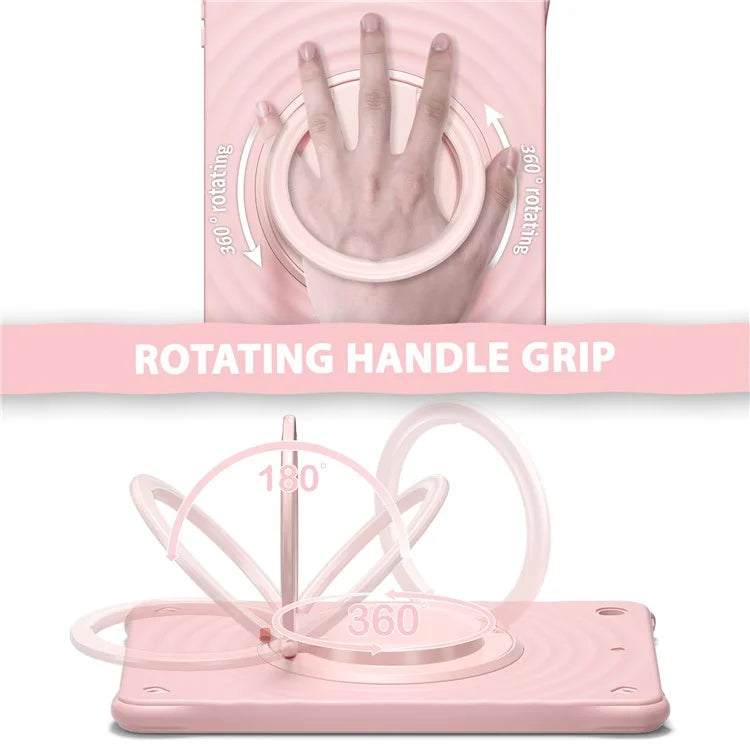 For iPad 10.2 (2021) / (2020) / (2019) Case Rotatable Hand Grip Kickstand PC+Silicone+TPU Tablet Cover
