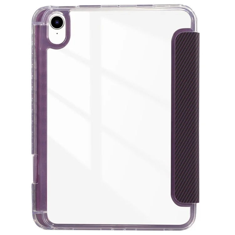 For iPad Air 11 (2024) Case Carbon Fiber Texture Leather Tri-Fold Stand Tablet Cover