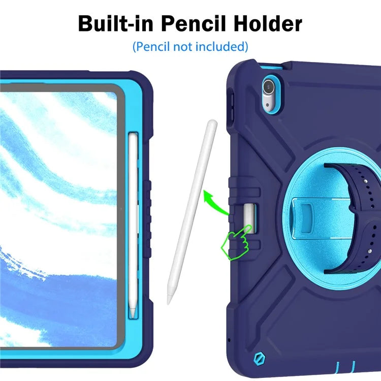 X-Shaped Series for iPad Air 11 (2024) Case Kickstand PC+Silicone Tablet Cover with Shoulder Strap