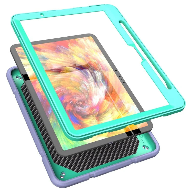 For iPad Air 11 (2024) M2 Case Rugged Kickstand PC+TPU Tablet Cover with Pen Slot