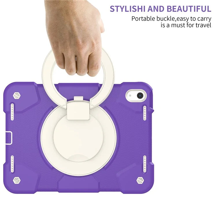 For iPad Air 11 (2024) Protective Case PC+Silicone Tablet Cover with Shoulder Strap