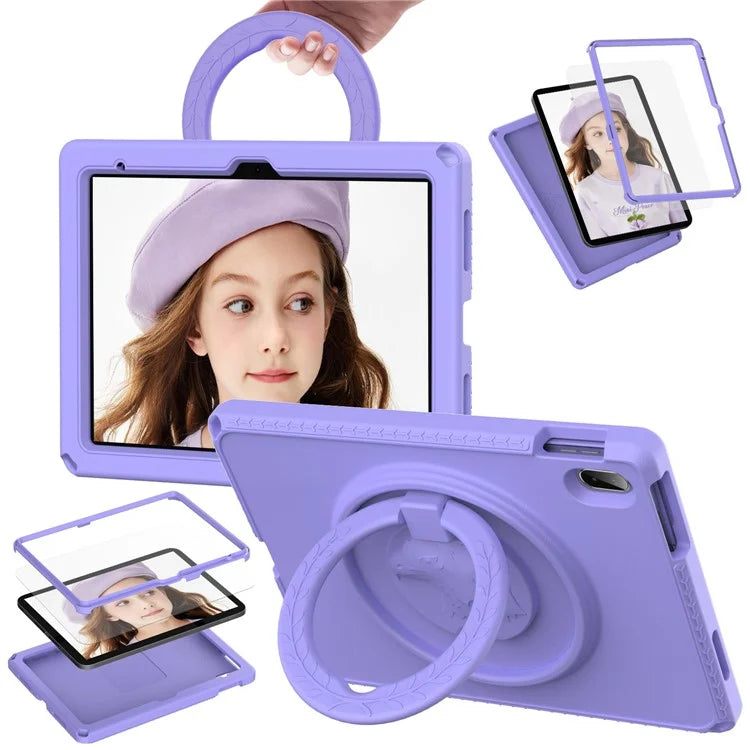 For iPad 10.9 (2022) / Air 11 (2024) Case Eagle Pattern Rotating Kickstand Tablet Cover with Shoulder Strap