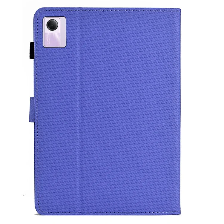 For Xiaomi Redmi Pad SE Case Carbon Fiber Texture PU Leather Cover Stand View