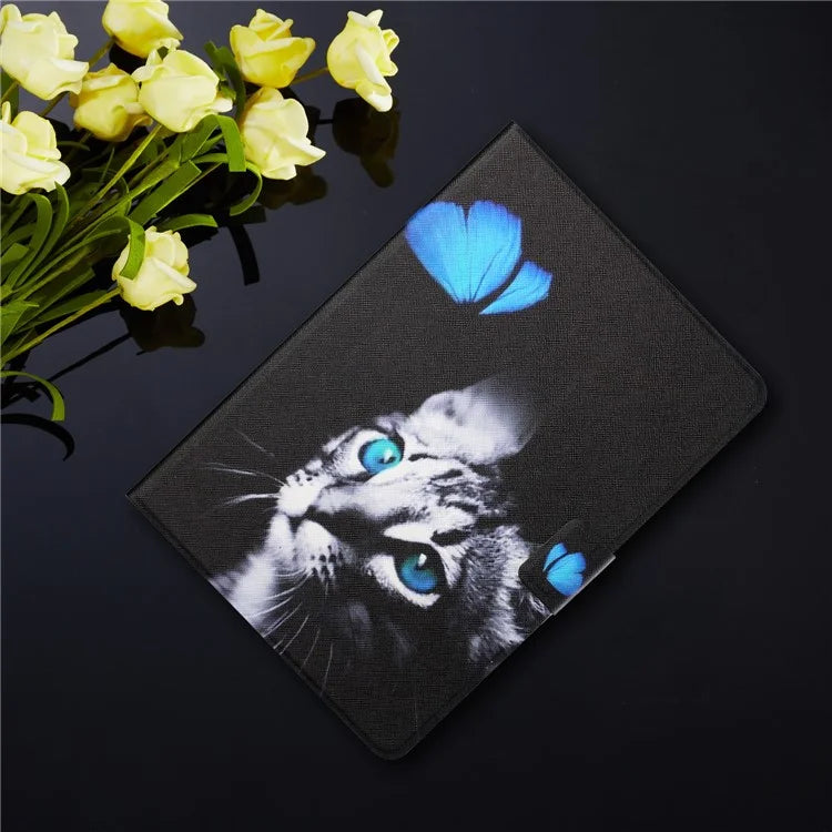 For iPad Pro 11 (2024) Leather Case Card Holder Pattern Printing Anti-Drop Tablet Cover