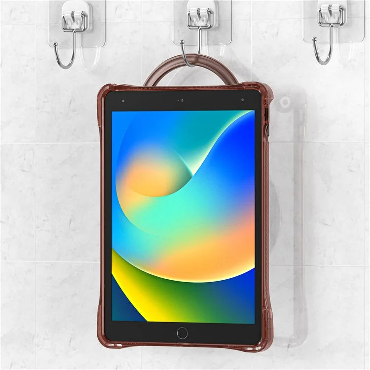 For iPad 10.2 (2021) / (2020) / (2019) Case Rotary Hand Grip Kickstand PC+TPU+Acrylic Tablet Cover