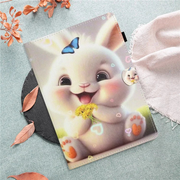 For iPad Pro 11 (2024) Case Pattern Portable Protective Folio Leather Tablet Cover Card Holder