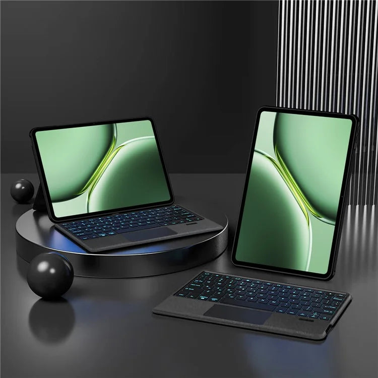 For OnePlus Pad Go Leather Case + Bluetooth Keyboard with Backlight Trackpad