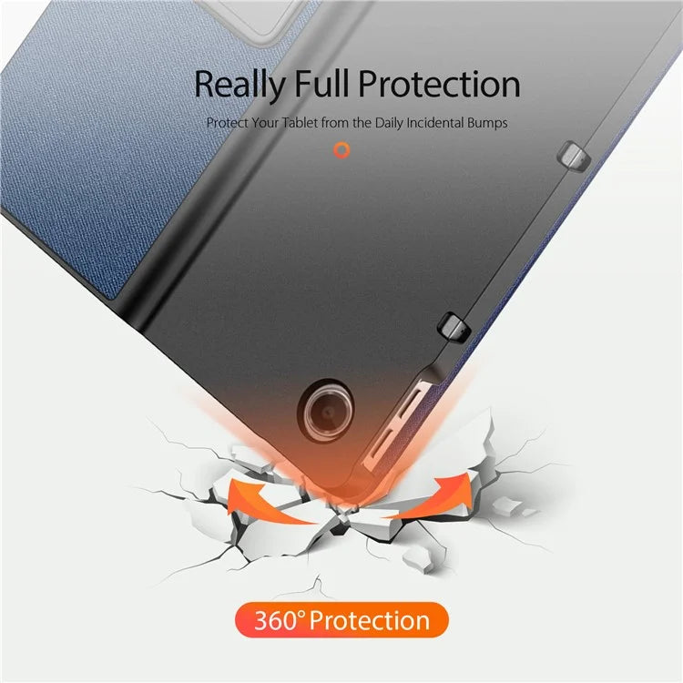 DUX DUCIS Domo Series for Lenovo Tab Plus Leather Case Tri-Fold Stand Anti-Scratch Tablet Cover