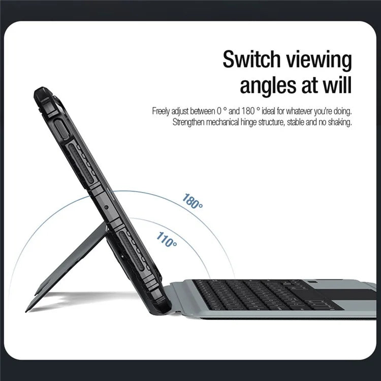 NILLKIN For iPad Pro 11 (2024) Tablet Case with Detachable Bluetooth Keyboard (Backlight Version)
