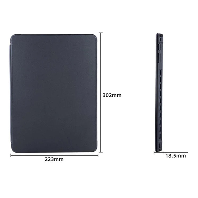 For Microsoft Surface Pro 11 / 10 / 9 Case PU Leather+Acrylic+TPU Protective Tablet Cover - Black