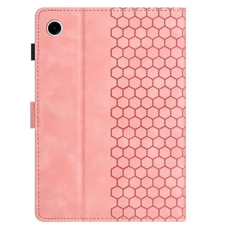 For Samsung Galaxy Tab A9+ Case Honeycomb Printed Leather Tablet Cover with Card Slot