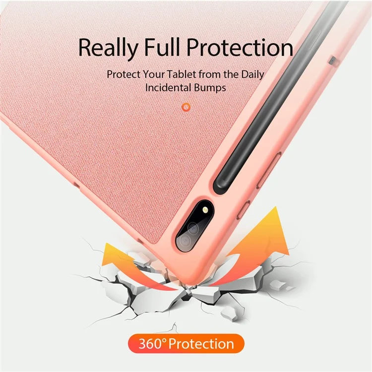 DUX DUCIS Domo Series for Samsung Galaxy Tab S10 Ultra Case Tri-Fold Stand Leather Cover Auto Wake / Sleep