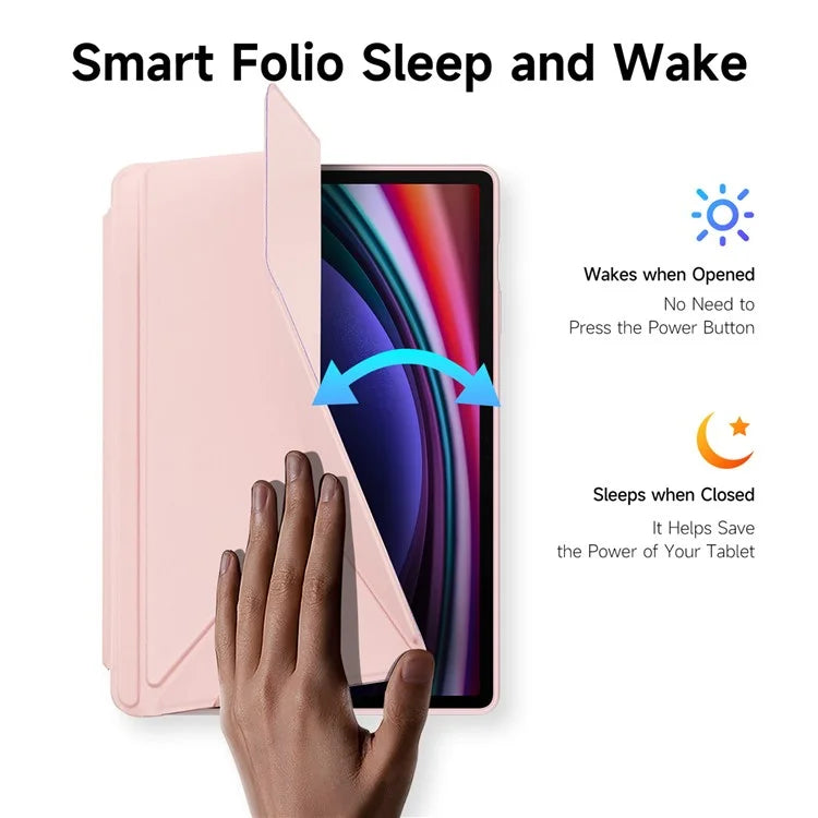 DUX DUCIS Magi Series for Samsung Galaxy Tab S10 Plus Case Origami Stand Leather+PC+TPU Clear Back Cover