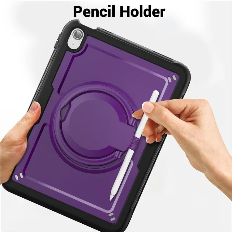 For iPad 10.9 (2022) Case Shockproof PC+TPU Tablet Cover with Kickstand, Pencil Holder