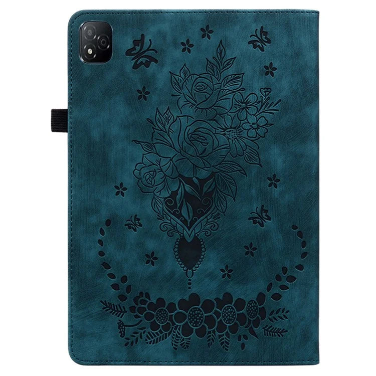 For Infinix Xpad Case Card Holder Anti-Scratch Leather Cover Rose Flower Imprint
