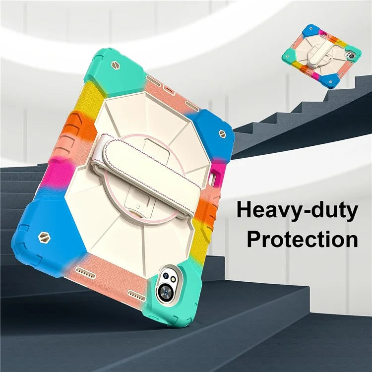 For Huawei MatePad Air 12 (2024) Case Kickstand Silicone+PC Tablet Cover with Shoulder Strap