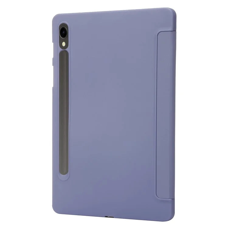 For Samsung Galaxy Tab S9 Case Anti-Scratch PU+ Silicone Tri-fold Stand Tablet Cover