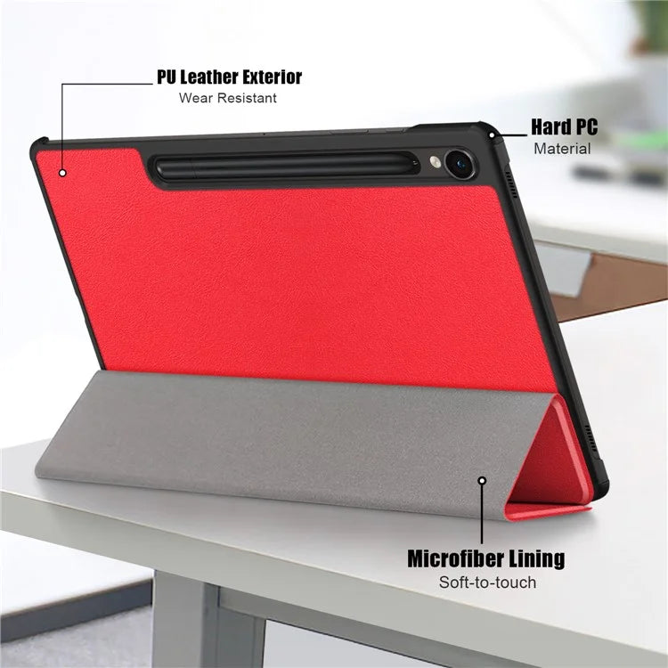 For Samsung Galaxy Tab S9 FE sm-x510 sm-x516 Leather Case Trifold Stand Tablet Cover