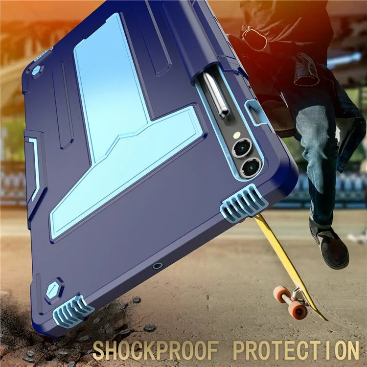 For Samsung Galaxy Tab S9+ / Tab S9 FE+ Rugged Cover T-Shaped Kickstand Protective Tablet Case