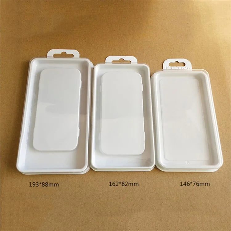 50Pcs Size L Packaging Boxes for Phone Case PC+PVC Storage Boxes with Clear Window, 19.3 x 8.8cm