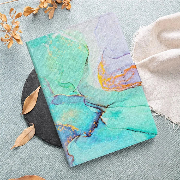 For Samsung Galaxy Tab A9 Pattern Folio Case Smart PU Leather Tablet Cover Marble