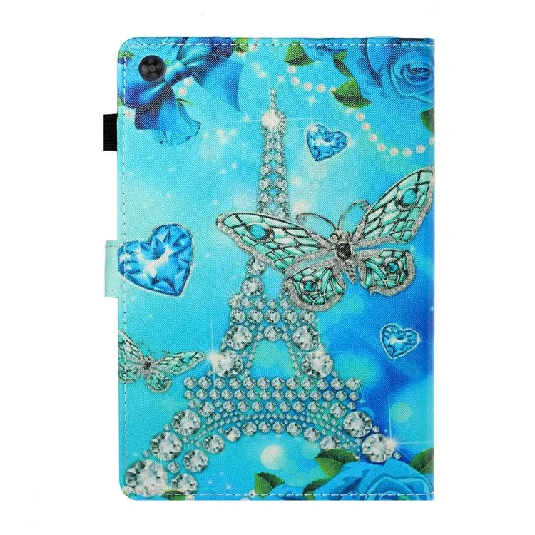 For Samsung Galaxy Tab A9 Case Pattern Stitching PU Leather Card Slots Tablet Cover