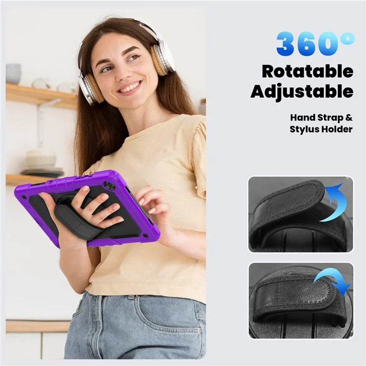 For Samsung Galaxy Tab A9+ SM-X210 SM-X216 SM-X215 Protective Cover PC+Silicone Kickstand Tablet Case with Screen Protector
