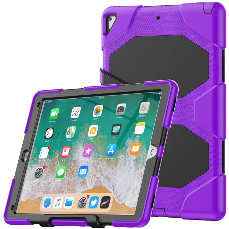 For iPad Pro 12.9 inch (2015) / (2017) Case PC + Silicone Tablet Kickstand Cover with PET Screen Protector