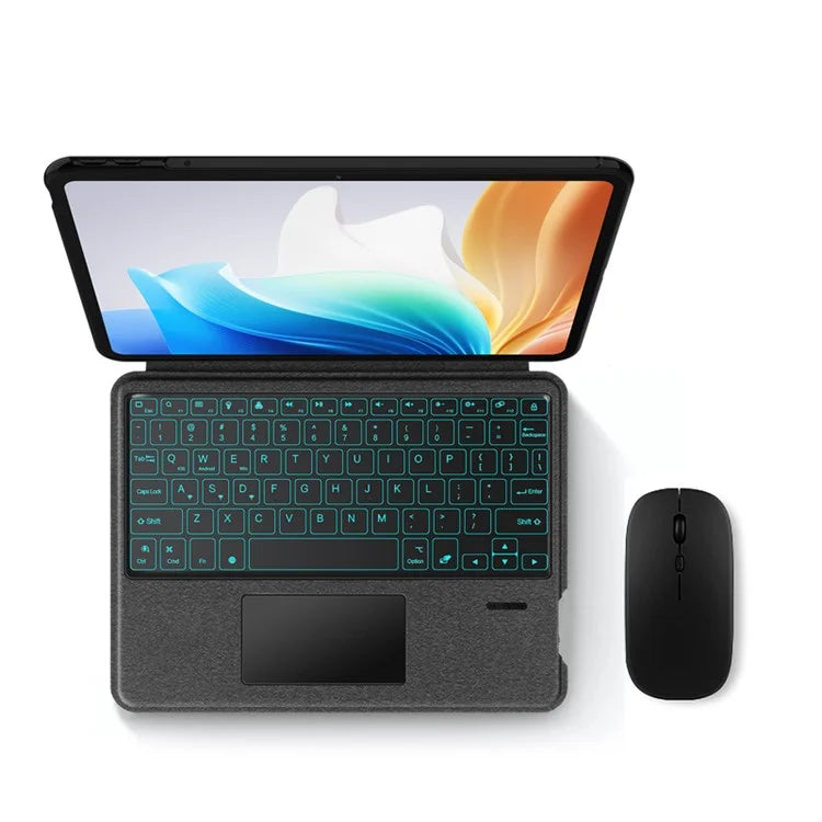 For Oppo Pad Air 2 Case Leather Tablet Case with Backlight Detachable Bluetooth Keyboard