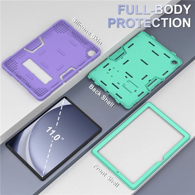 Robot B3 Series for Samsung Galaxy Tab A9+ Case Contrast Color PC+Silicone Kickstand Tablet Cover