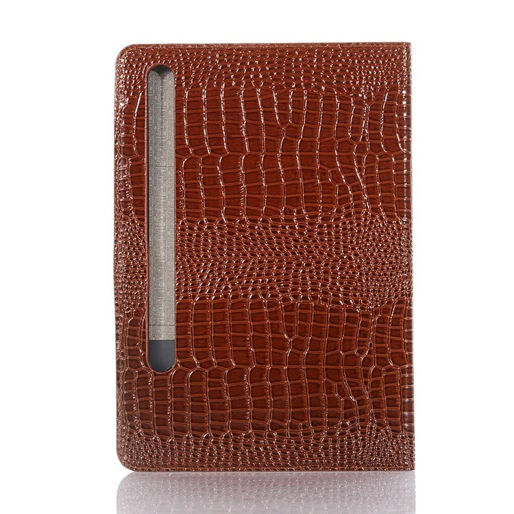 For Samsung Galaxy Tab S9+ Leather Case Stand Wallet Tablet Cover Crocodile Texture