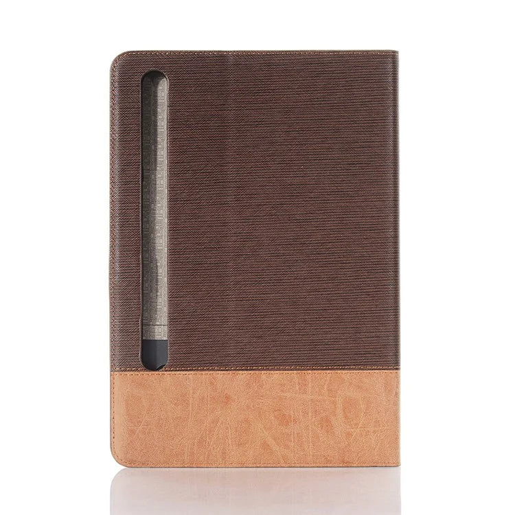For Samsung Galaxy Tab S9+ Stand Folio Case PU Leather Cross Texture Tablet Cover with Card Slots