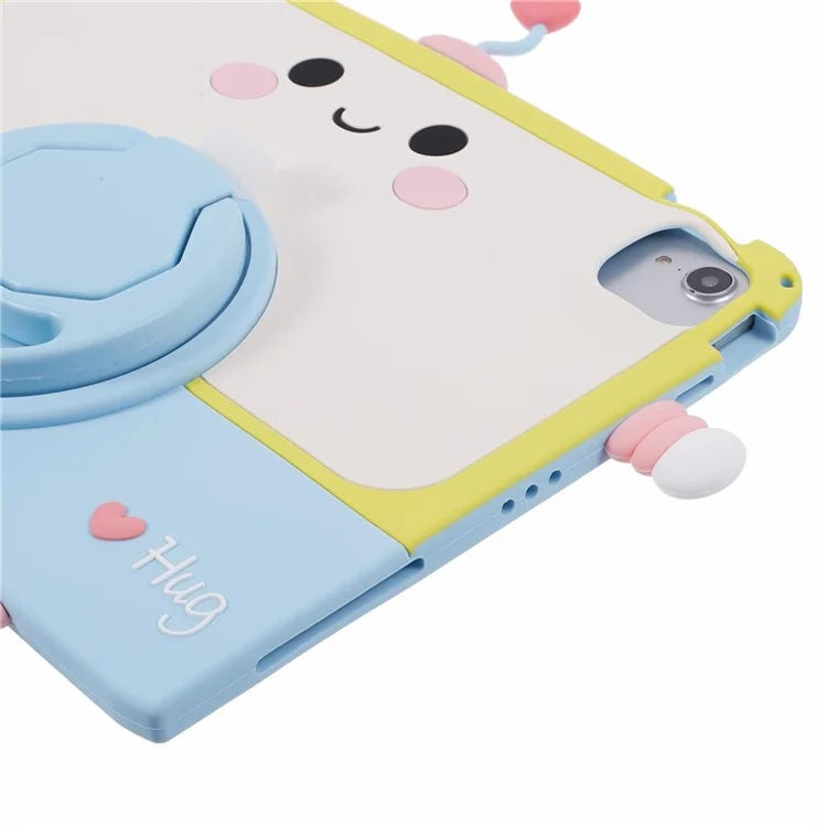 For iPad Air (2020) / (2022) / iPad Pro 11 (2020) / (2021) / (2022) Silicone Case Kickstand Tablet Cover with Lanyard