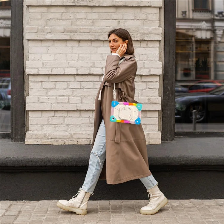 C3 for Samsung Galaxy Tab A8 10.5 (2021) / (2022) Tablet Case Silicone+PC Cover with Shoulder Strap