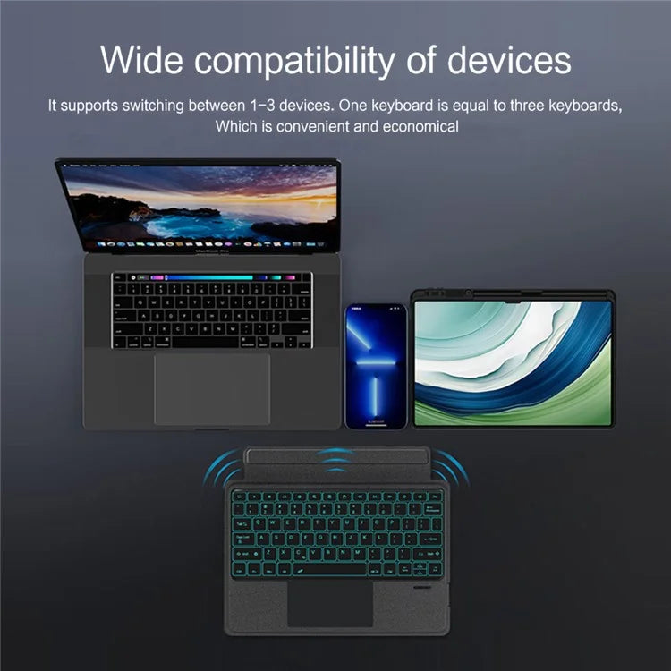 For Huawei MatePad Pro 13.2 Leather Case + Detachable Wireless Bluetooth Keyboard with Backlight