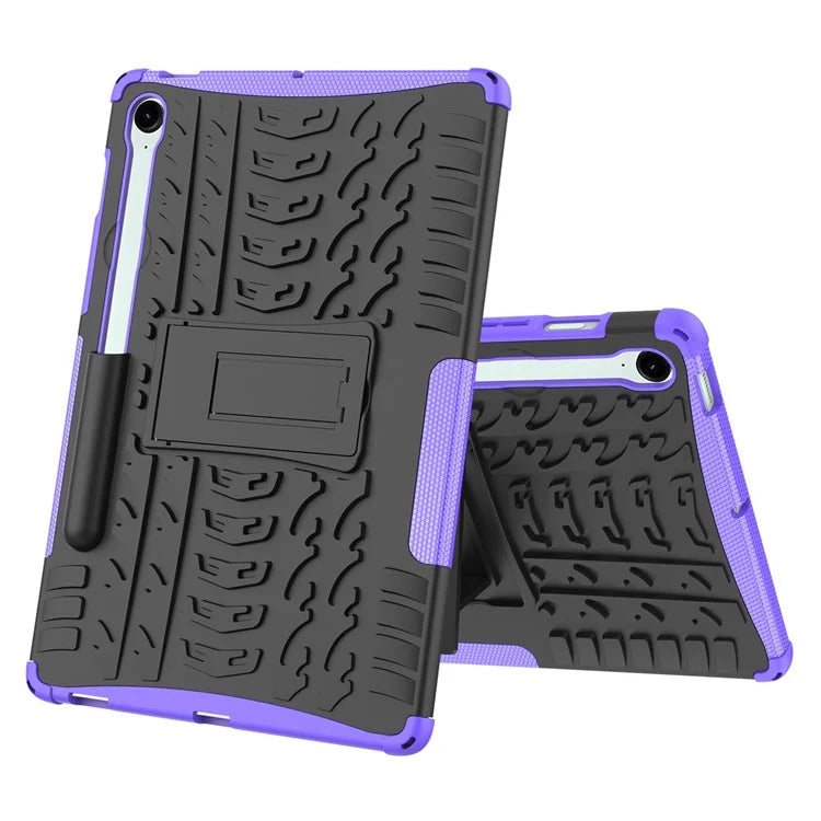 For Samsung Galaxy Tab S9 FE Kickstand Case TPU+PC Tablet Cover Tire Texture
