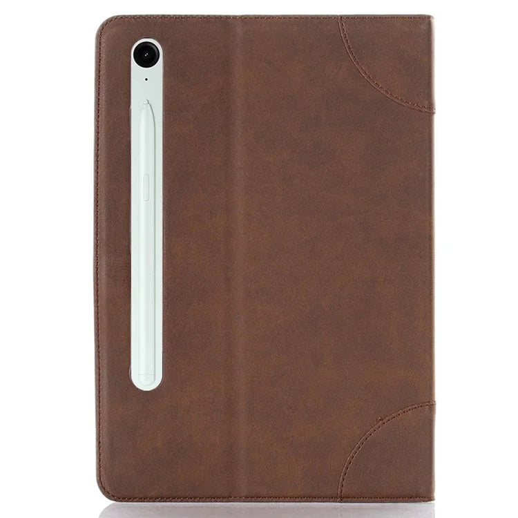 For Samsung Galaxy Tab S9 FE Tablet Case Cross Texture Card Slots PU Leather Flip Cover