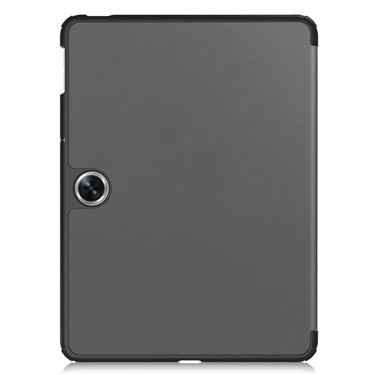 For Oppo Pad Air 2 Case PC+Leather Auto Wake Sleep Protective Shell with Tri-fold Stand