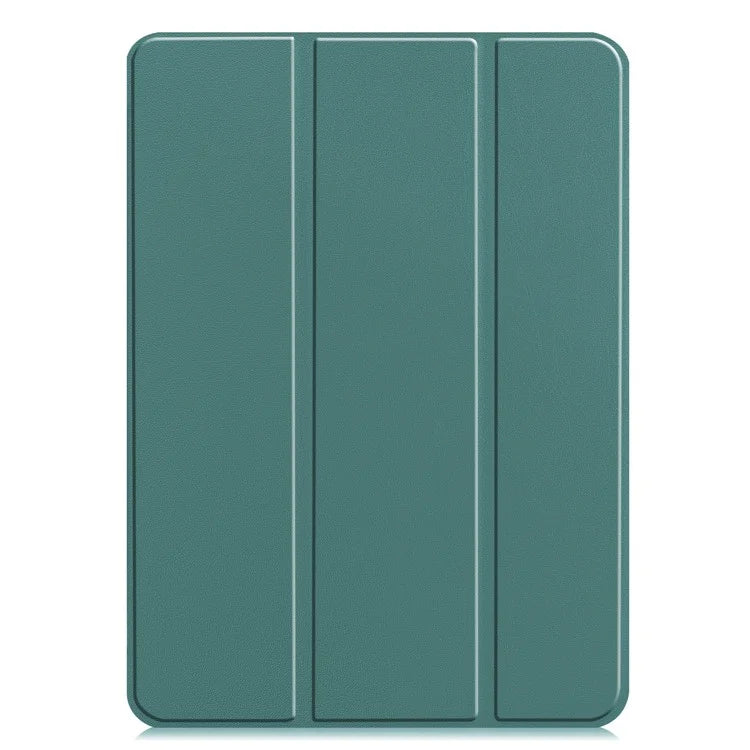 For iPad Pro 13 (2024) Case Auto Wake / Sleep Tri-Fold Stand Leather Tablet Coverish Green
