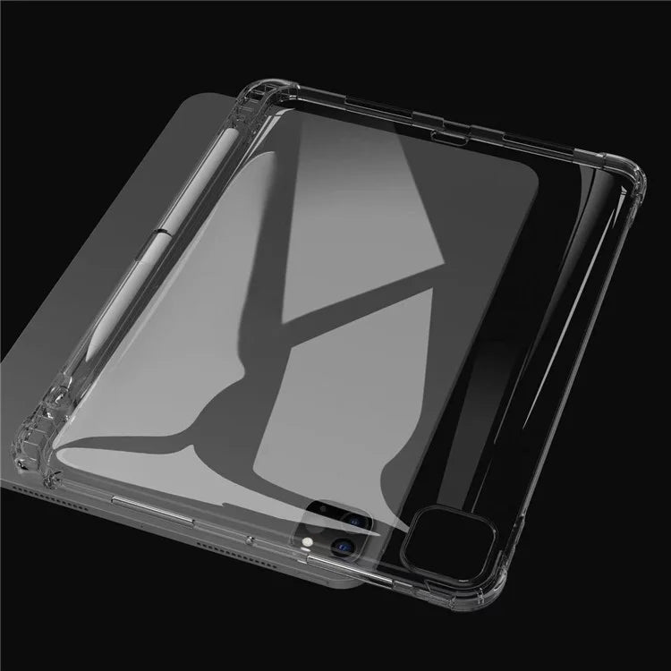 For iPad Pro 11 (2024) Case Transparent Flexible TPU Back Cover with Pencil Holder